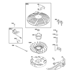 Part Location Diagram of 596412 Briggs and Stratton Guard, Flywheel